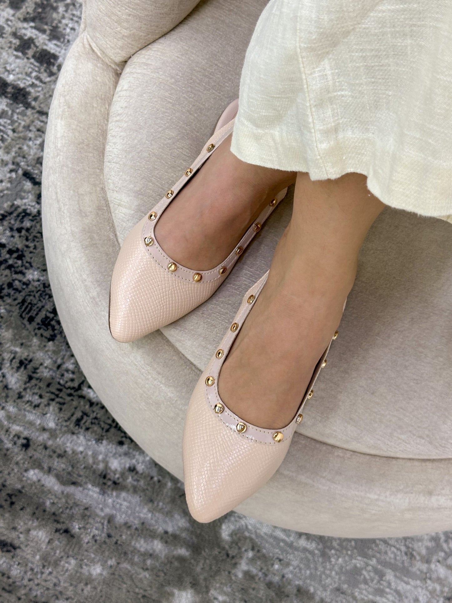 Baleta de Dama  sueco tache Y2419 Nude