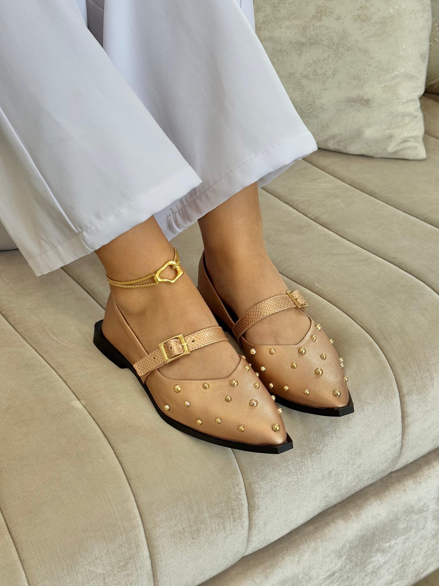 Mules de Dama T2439 cerrado  Oro rosa