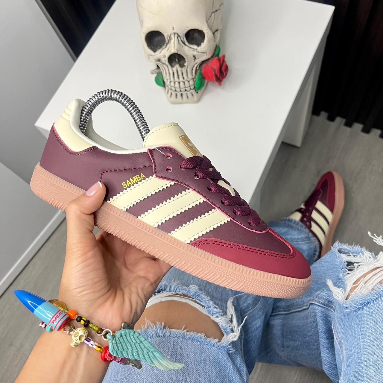 ADIDAS SAMBA OG Maroon Gold Metallic