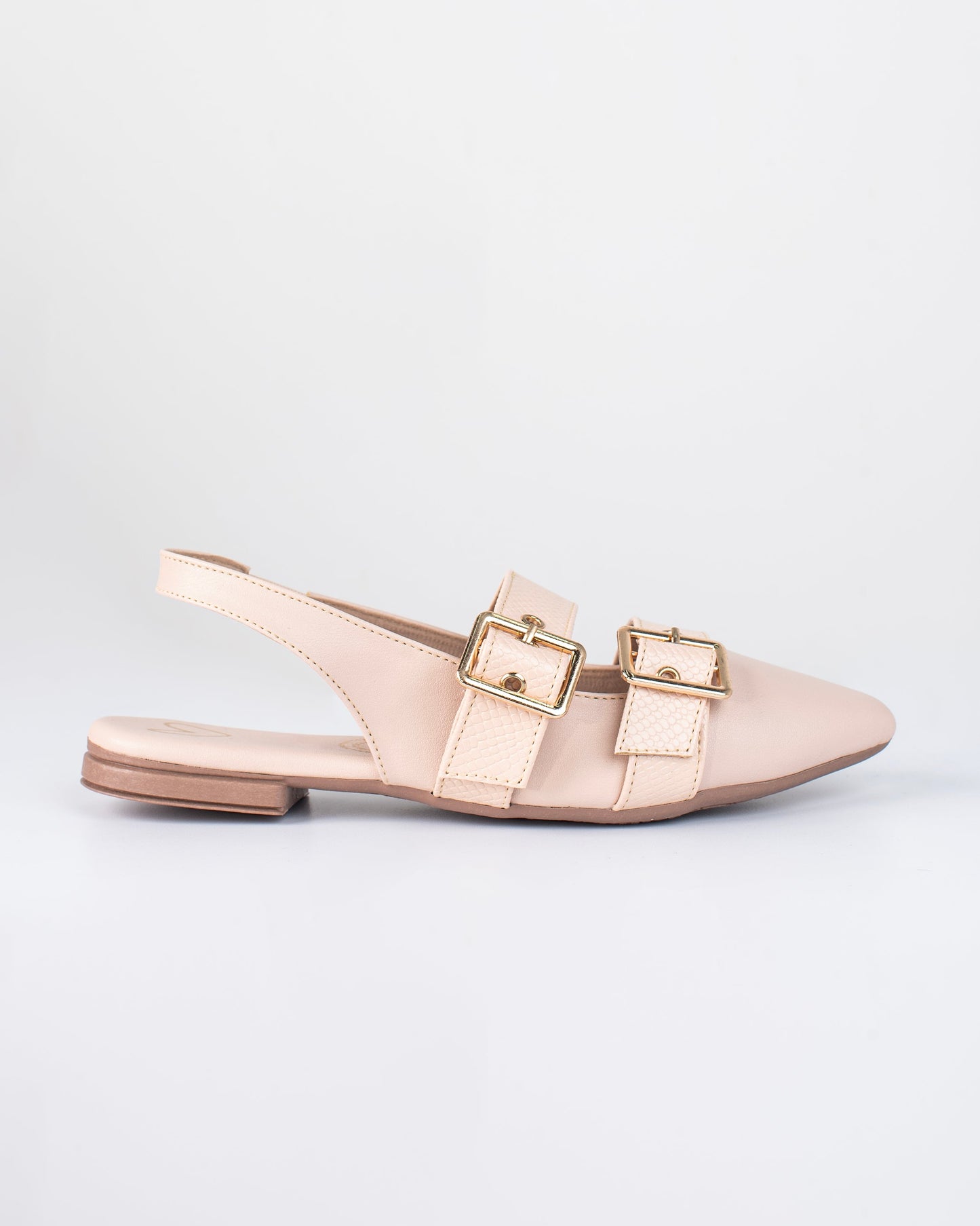 Baletas Y2417 para mujer – Planas con hebillas nude| Ylo shoes
