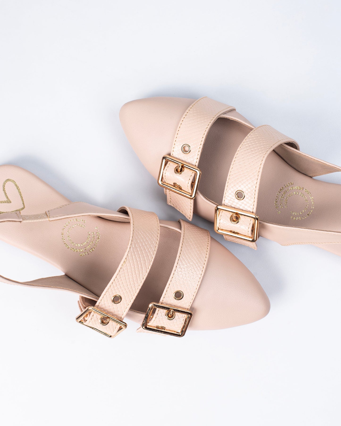 Baletas Y2417 para mujer – Planas con hebillas nude| Ylo shoes