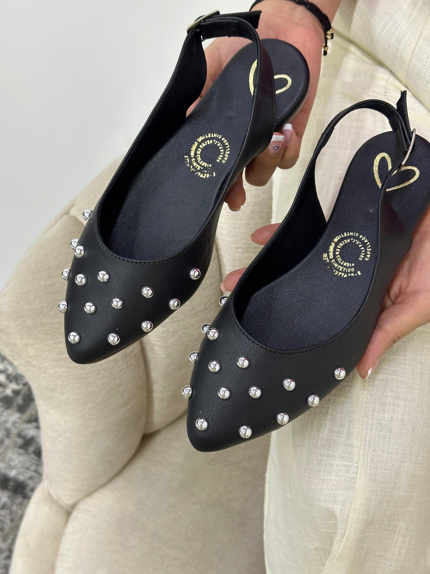 Baleta de Dama Mules Y2422 Negro