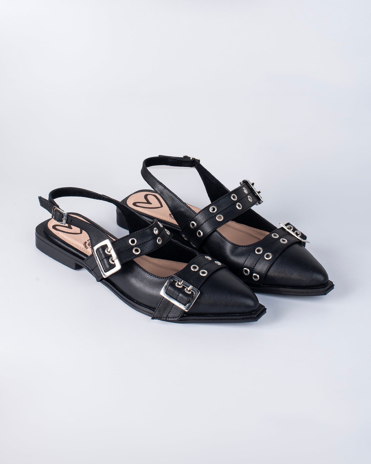 Mules hebilla T326 Negro