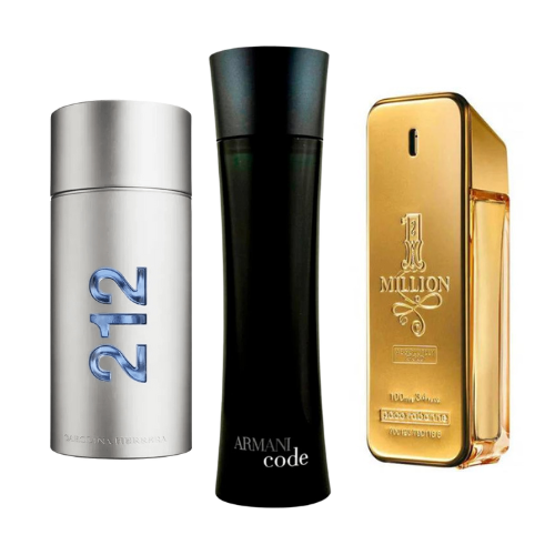 BLACK FRIDAY Combo de 3 Perfumes: Armani Code von Giorgio Armani y Paco Rabanne One Million, 212 Men NYC - 100ml