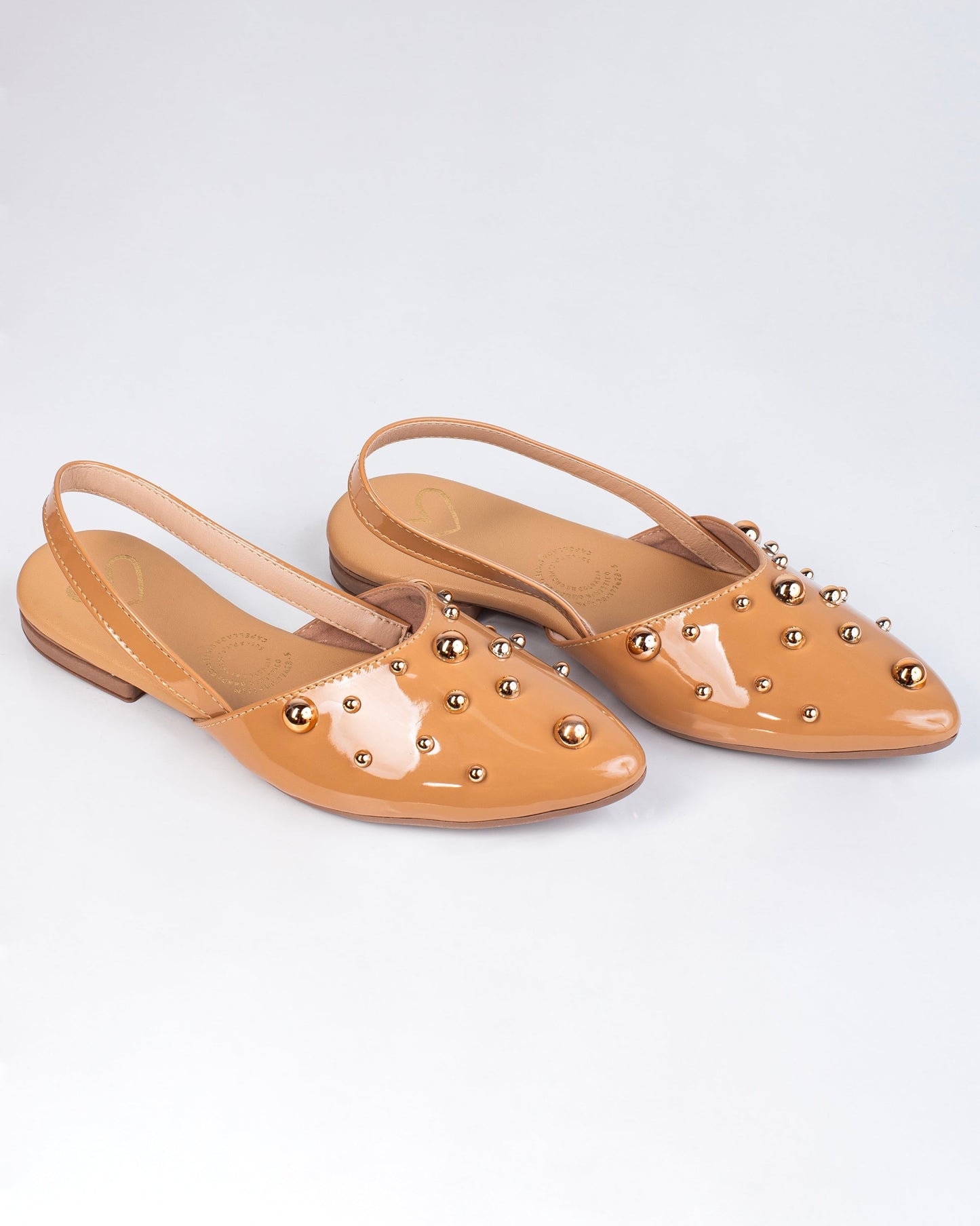 Baleta de Dama Y434 Maní charol