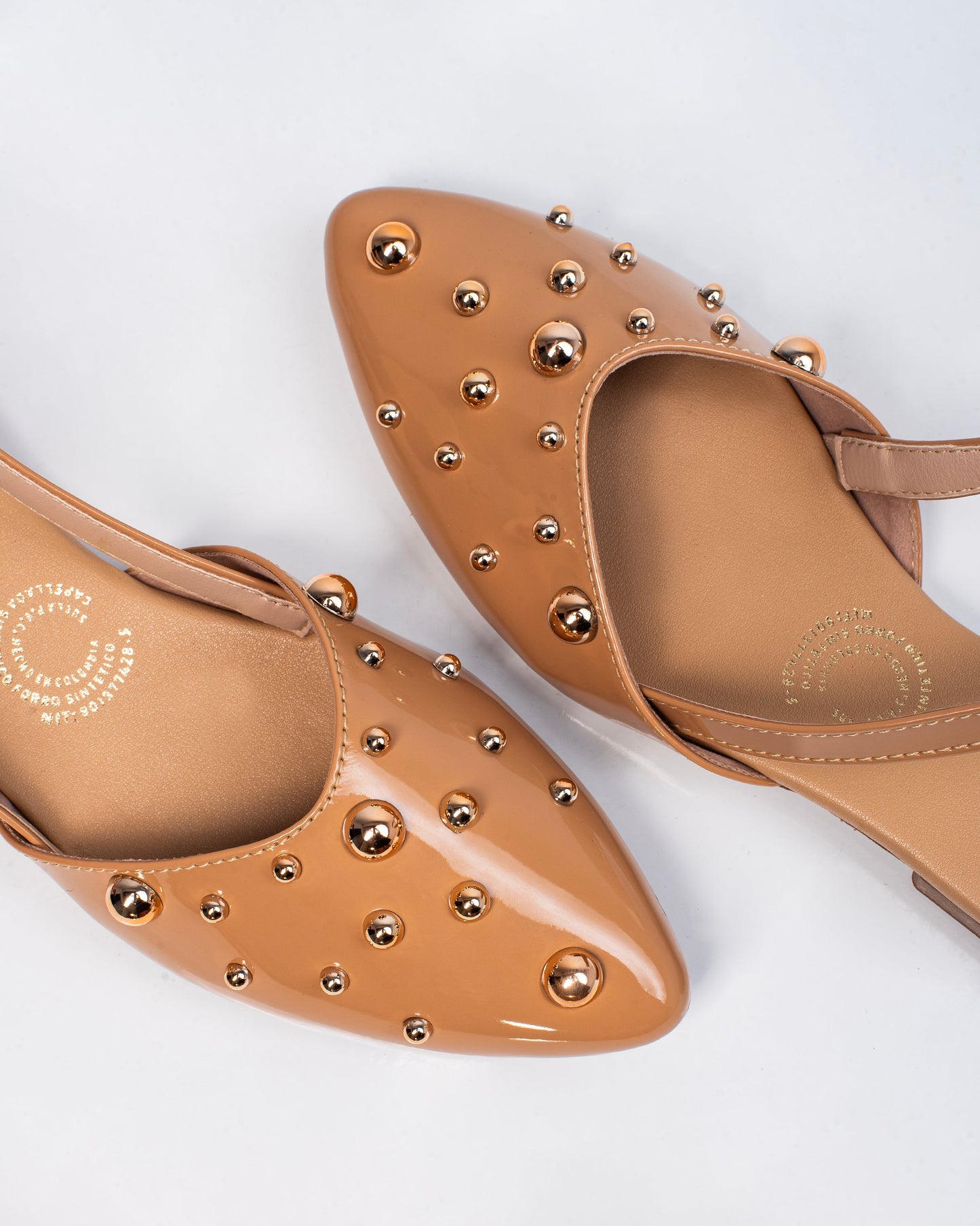 Baleta de Dama Y434 Maní charol