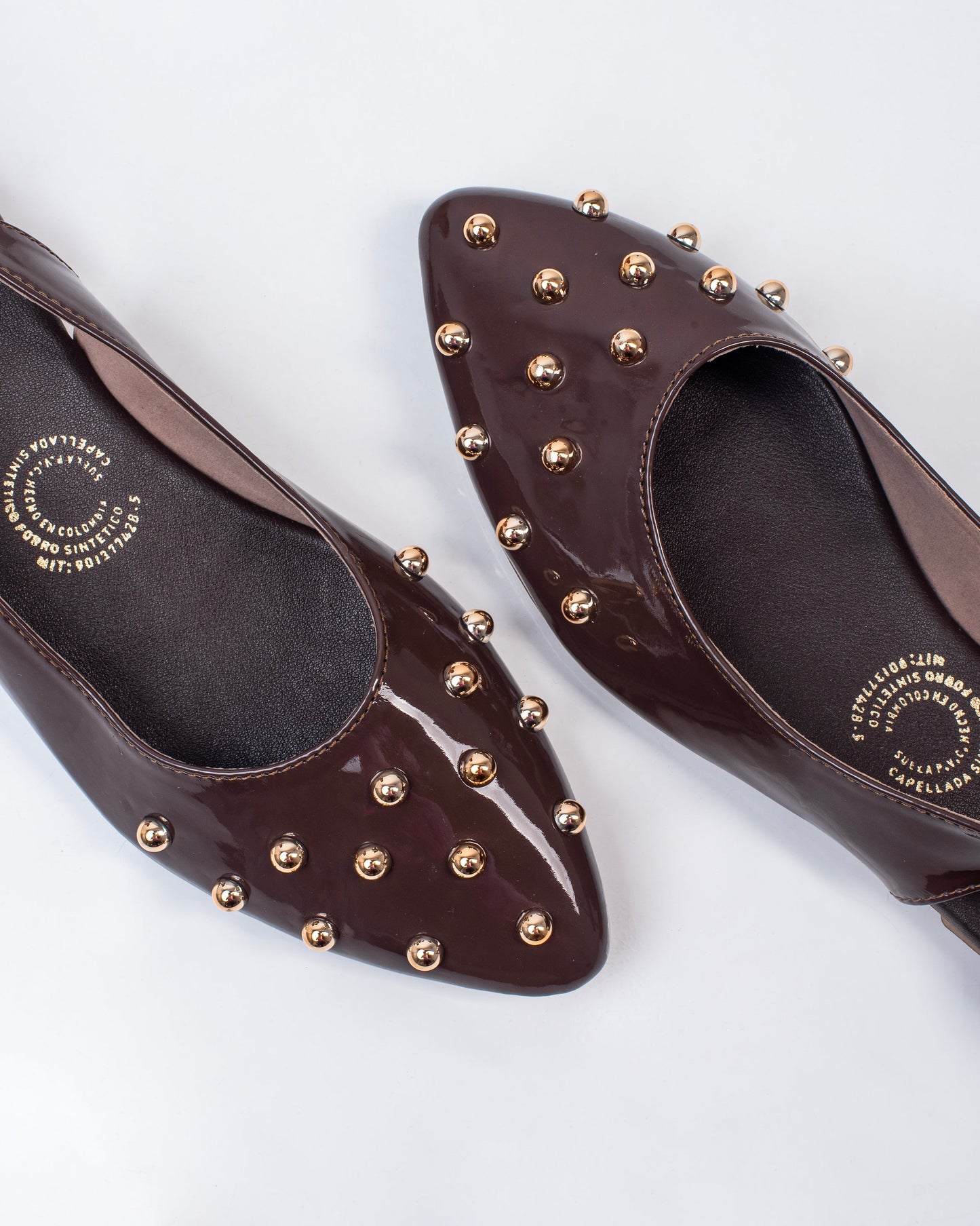 Baleta de Dama Y2422 Marrón charol