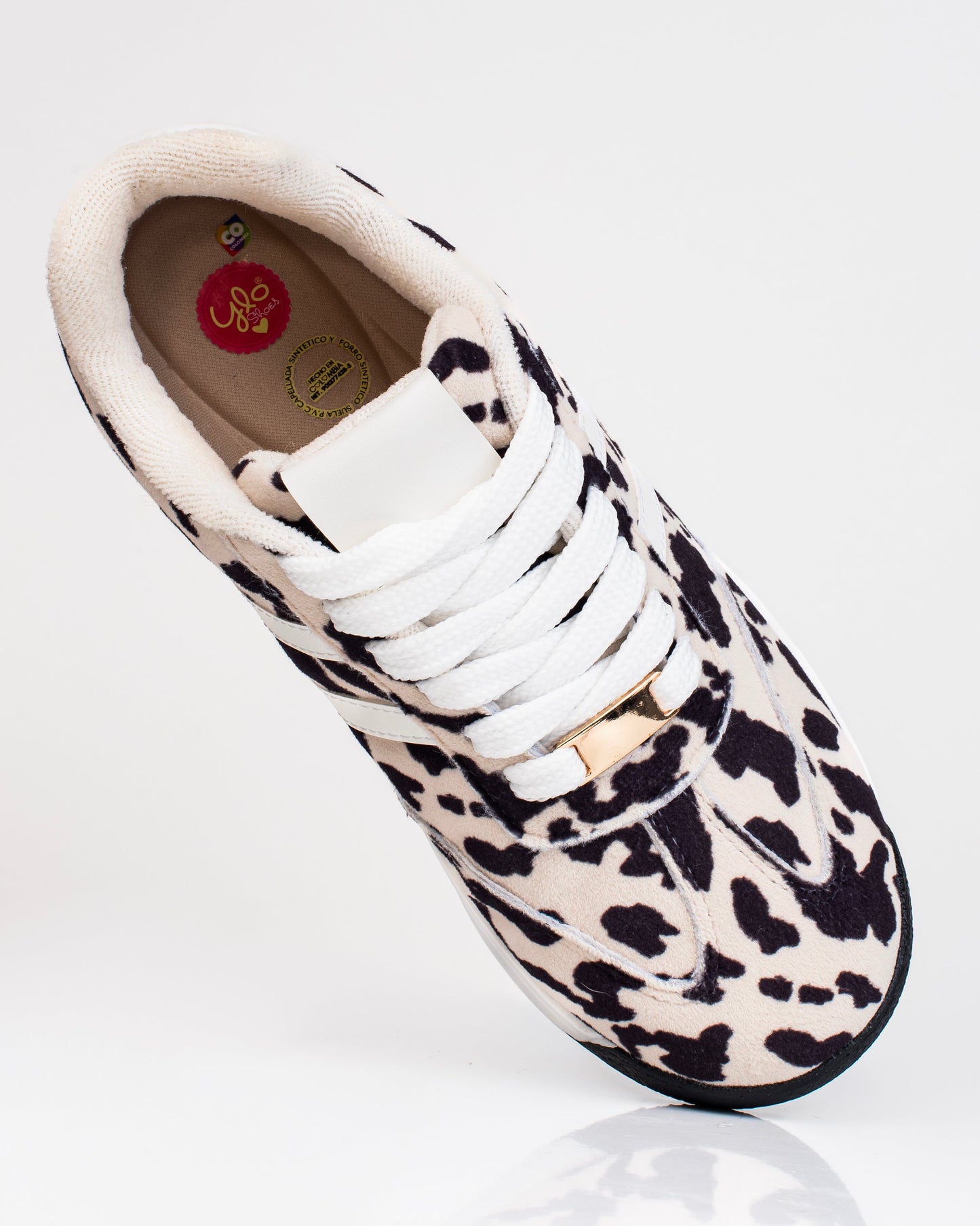 Tenis Savanna Cow para mujer – Estilo cow print, suela baja de 1 cm  Ylo Shoes
