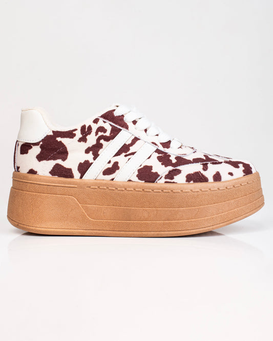 Tenis Brunella Cow para mujer – Plataforma de 4 cm| Ylo Shoes