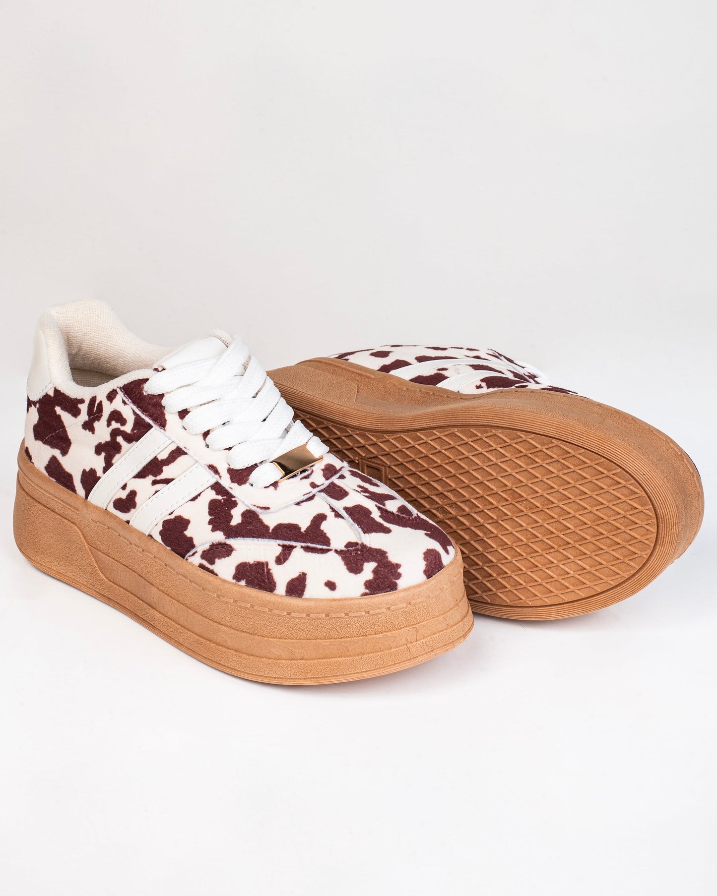 Tenis Brunella Cow para mujer – Plataforma de 4 cm| Ylo Shoes