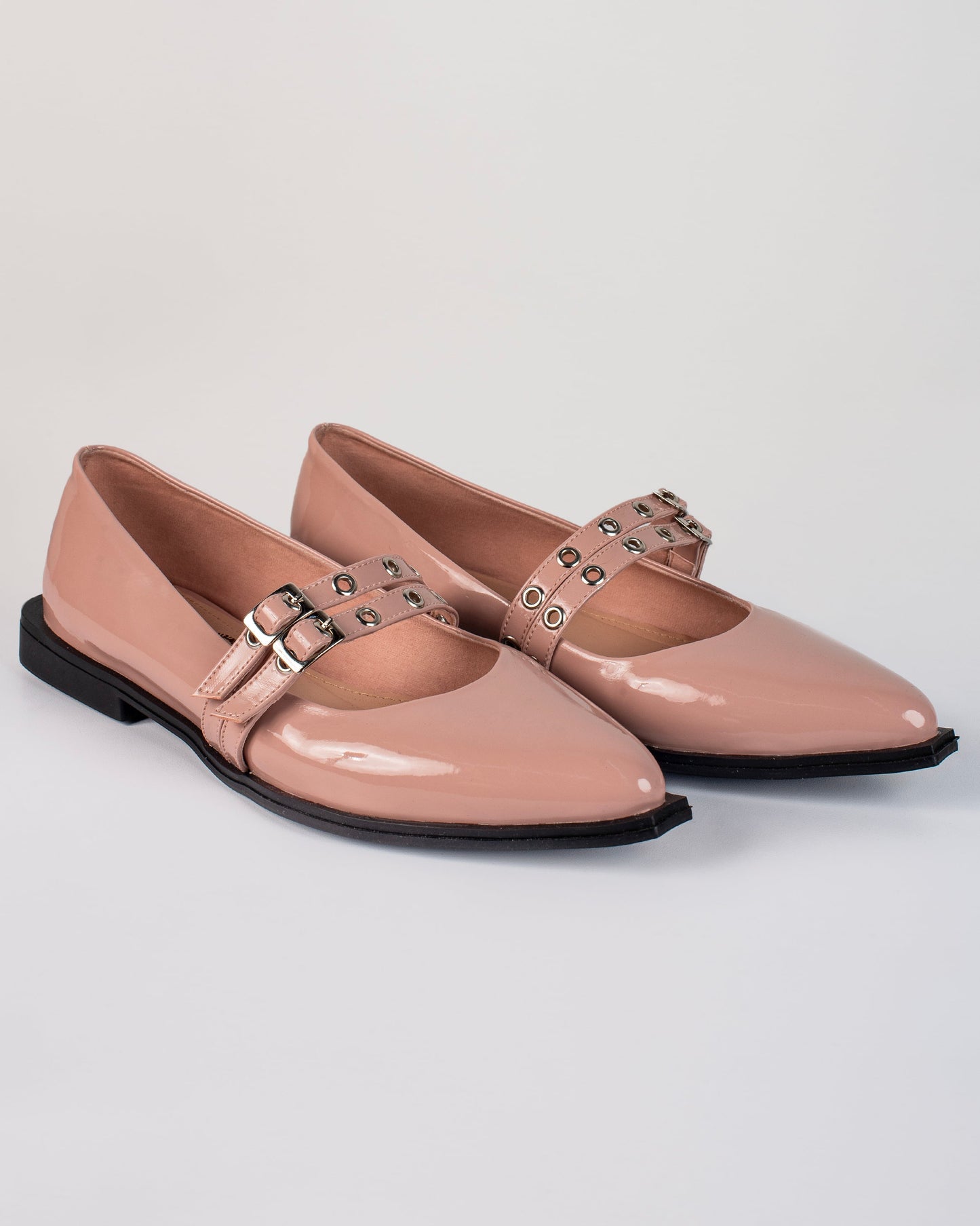 Mules hebilla T325 cerrado Nude