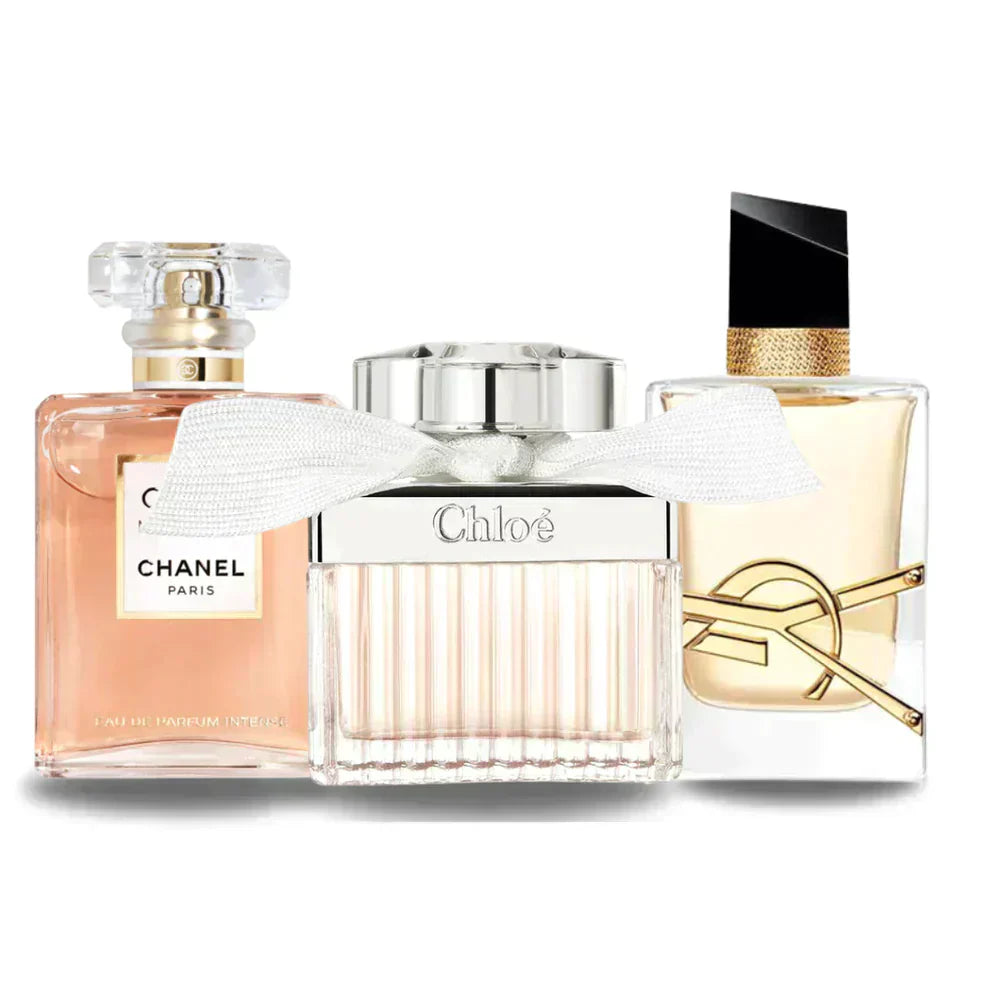 BLACK FRIDAY Combo de 3 Perfumes: Chanel COCO MADEMOISELLE, Yves Saint Laurent LIBRE y CHLOÉ - 100ml